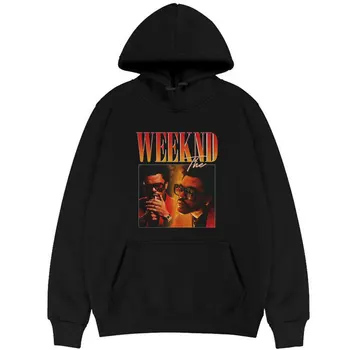 Sıcak Rap Weeknd Hoodie Vintage Kaus Gambar Hip Hop Moda Pria Wanita Kaus Longgar Netral Pakaian Hoodie Besar