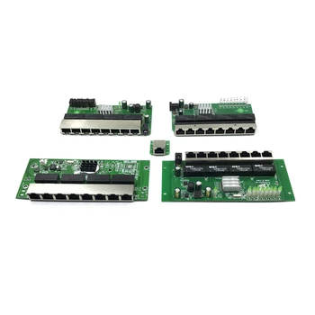 OEM PCB 8 Port Gigabit Ethernet anahtarı 8 Port met 8 pin yönlü başlık 10/100/1000 m hub 8way güç pin PCB kartı OEM schroef gat
