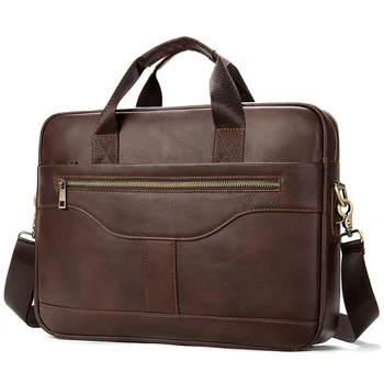 Yeni İş Erkek Çanta Vintage Hakiki Deri Evrak Çantası Erkek Ofis laptop çantası İnek Deri omuzdan askili çanta