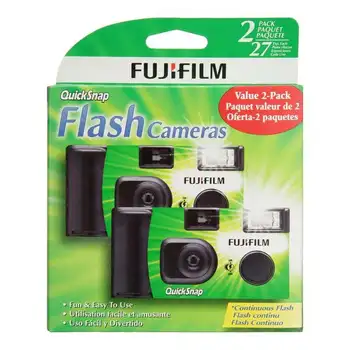Fujifilm QuickSnap Bir Kez Flaşlı 35mm Kamera Kullanın, 2'li Paket