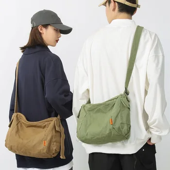Vintage keten çantalar Kadınlar İçin Öğrenci Crossbody askılı çanta Çanta Çantalar Okul Sling Alışveriş Çapraz Vücut Çanta Ücretsiz Kargo