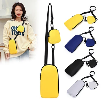 2023 Kadın Crossbody Çanta Trendi Küçük omuz çantası Kore Düz Renk Öğrenci Telefonu Çantası Basit Alışveriş Fermuarlı Çanta