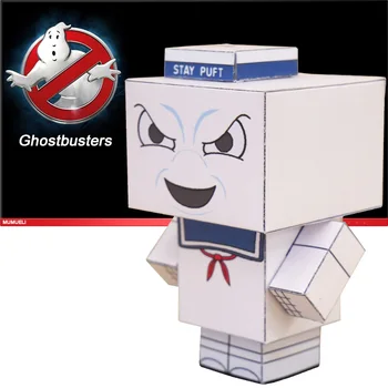 No-tutkal Ghostbusters Kalmak Puf Mini Kat 3D Kağıt Modeli Papercraft Film Figürü DIY Cubee Çocuklar Yetişkin Origami Zanaat Oyuncaklar CS-053