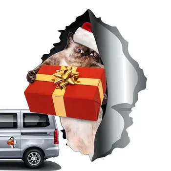 Noel Araba Mıknatısları Süslemeleri Kedi Otomotiv Çıkartmaları Buzdolabı Mıknatısları Buzdolabı Çıkartması Mıknatıs Manyetik Araba Çıkartmaları 3D