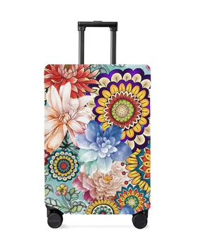 Bohemian Mandala Çiçek Bagaj Kapağı Streç Bavul Koruyucu Bagaj Toz Kılıf Kapak için 18-32 İnç Seyahat Bavul Kılıf