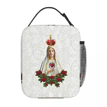 Our Lady Of Fatima Meryem Öğle Yemeği Çantası İş Tespih Katolik Taşınabilir Gıda çanta konteyner Soğutucu Termal Öğle Yemeği Kutuları