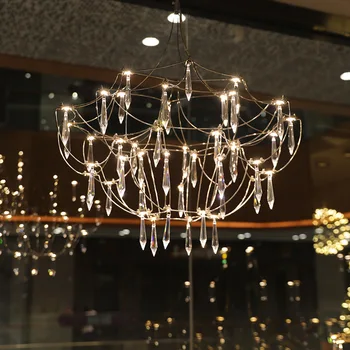 Iskandinav lüks oturma odası kristal avizeler Modern yaratıcı Villa restoran yıldız ateşböcekleri ışıkları kübik aydınlatma dekorasyon