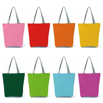 Düz Renk Çanta Basit Kadın Eko Kullanımlık Yüksek Kapasiteli alışveriş çantası Özel Desen kol çantası Kız Seyahat Plaj Çantası