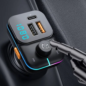 1 ADET Bluetooth 5.0 FM Verici Handsfree Araç Radyo Modülatör MP3 Çalar Çift USB Süper Hızlı Şarj Adaptörü Araba için