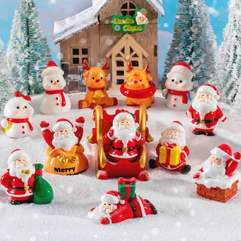 Noel Süs Reçine Minyatür Mikro Peyzaj Masa Dekorasyon Elk Noel Baba Süs noel ev dekorasyonu Oyuncaklar