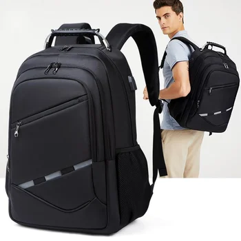 Seyahat sırt çantası Erkekler İş Estetik Sırt Çantası Koleji Öğrenci Okul USB Çantası Büyük Kapasiteli 17 Dizüstü Moda Sırt Çantası