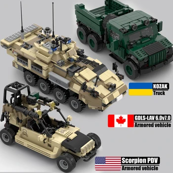 MOC ABD Askeri Zırhlı Araç Yapı Taşları Seti Haddeleme Thunder Çöl Keşif Kamyonu Askerler Ordu Taşıyıcı Tuğla Oyuncak