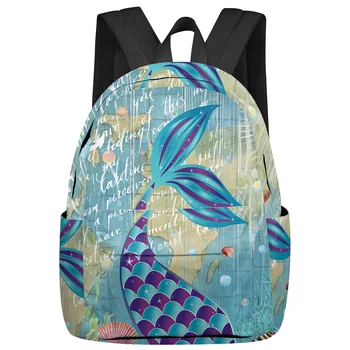 Denizkızı Kuyruğu Deniz Mercan Kabuk Denizyıldızı Kadın Erkek Sırt Çantaları Su Geçirmez okul öğrenci için sırt çantası Erkek Kız Çanta Mochilas