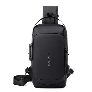 Erkekler Anti Hırsızlık Göğüs Çantası omuz çantaları USB Şarj Crossbody Paketi Okul Kısa Seyahat Messenger Çanta erkek Oxford Sling Paketi