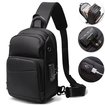 Erkek Çok Fonksiyonlu anti-hırsızlık omuz çantaları Adam USB Seyahat Paketi Messenger Crossbody Sling Göğüs Çantası Erkek Kadın Kadın